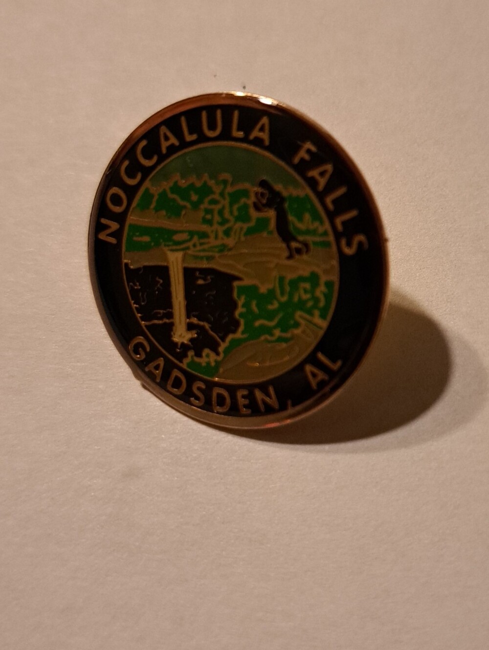 Vintage New Noccalula Falls Gadsden Alabama State Souviner Waterfall Pin